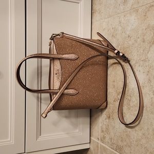 kate spade rose gold glitter purse